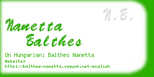 nanetta balthes business card